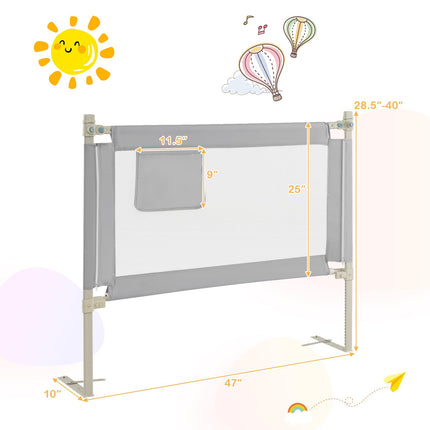 Costzon Bed Rail for Toddlers 1/2 Pack, 47'' Height Adjustable