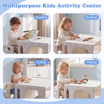 Costzon Versatile Kids Table and Chairs Montessori Weaning Table Set