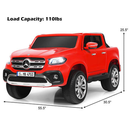 Costzon 2-Seater Ride on Polick Truck, Licensed Mercedes Benz X Class Battery Powered Ride on Car w/ 2.4G Remote Control
