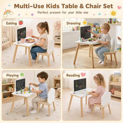 Costzon Weaning Table and Chair Set with Chalkboard | Multi Activity Desk for Toddlers