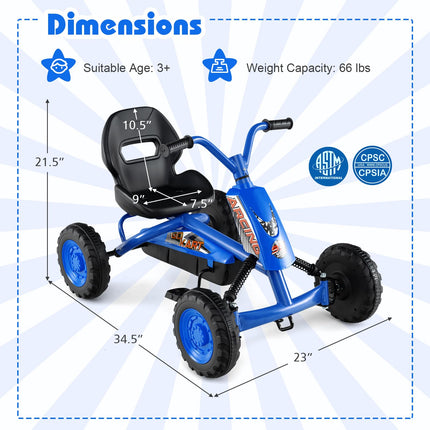 Costzon 4 Wheel Toddler Ride On Pedal Car Adjustable Seat Outdoor Off-Road Racer