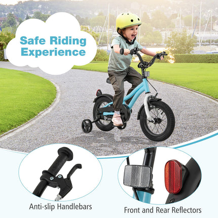 BABY JOY Kids Bike, 12 14 16 18 Inches Sporty Bicycle with Training Wheels