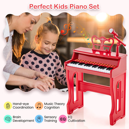 Costzon Kids Piano, 37 Key Toy Piano Keyboard, Portable Electronic Piano Educational Musical Instrument Toy