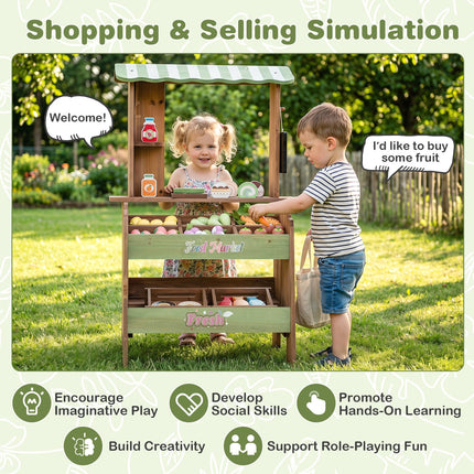 Costzon Wooden Grocery Store Pretend Play