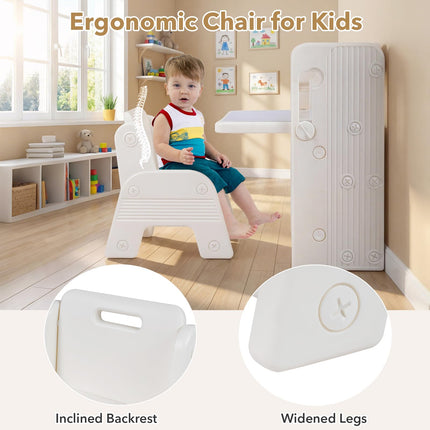 Costzon Toddler Table and Chair Set | Art Desk Set w/Side Bookshelves
