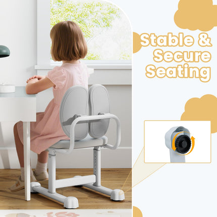 Costzon Kids Desk Chair with Adaptive Double Backrest