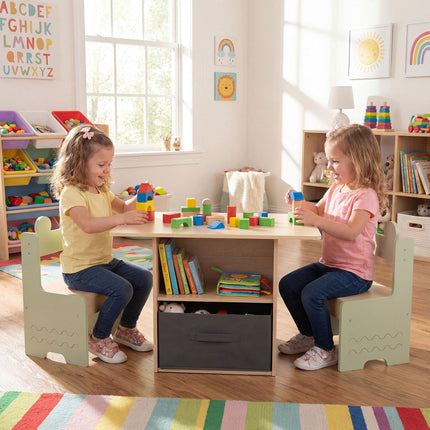 Costzon Kids Wooden Activity Desk Set Indoor Children Furniture