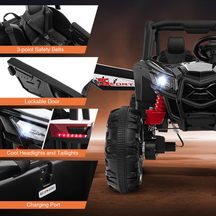 Costzon 24V Kids UTV, 4WD/2WD Battery Powered Electric Car w/ 4 x 100W Powerful Engine, Remote Control