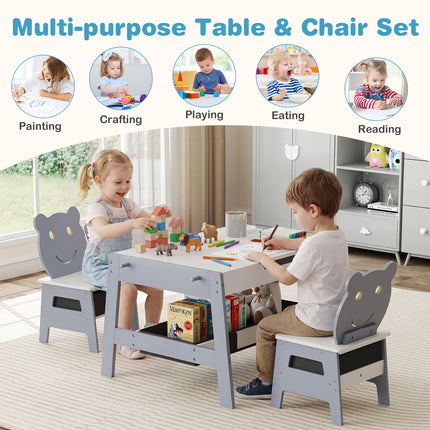 Costzon Kids Table and Chairs Multifunctional Art Desk Set (27.5” x 24” x 18”)