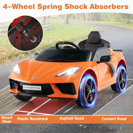 Costzon Ride On Car, Licensed Chevrolet Corvette C8 Kids' Electric Vehicles w/Remote Control,  Kids Car for Boys Girls Aged 3+