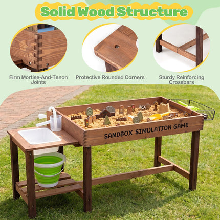 Costzon Sensory Table with Water Pump & Sink