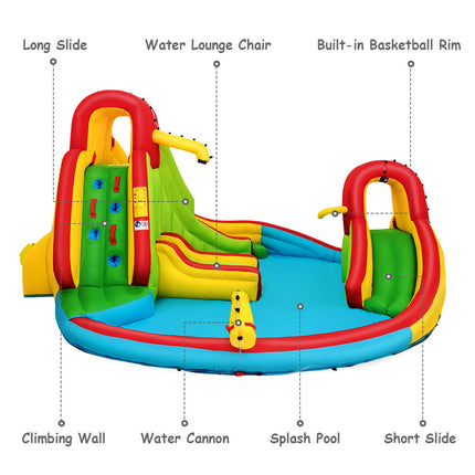 Costzon Inflatable Water Slide, Waterslides for Outdoor with Dual Slides&Climbing for Racing Fun