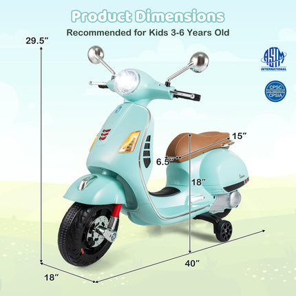 Costzon Toddler Motorcycle 12V Licensed Vespa Ride on Motorcycle