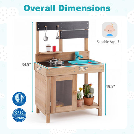 Costzon Little Chef Mud Kitchen for Kids Outdoor