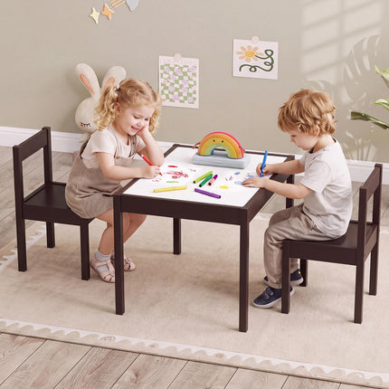 Costzon Kids Table and Chairs with Graffiti Top