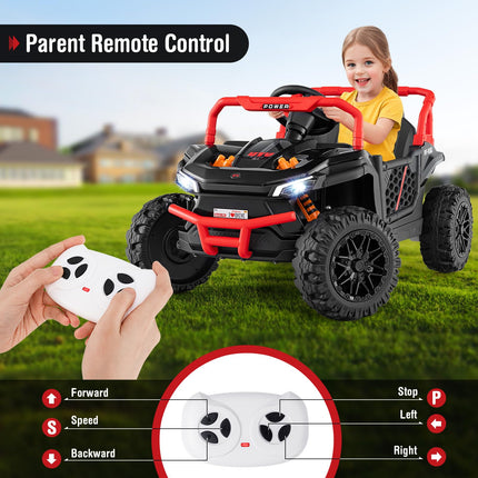 Costzon Kids UTV, 12V Battery Powered Electric Off-Road Car w/Remote Control, Sounds, Wireless Connection