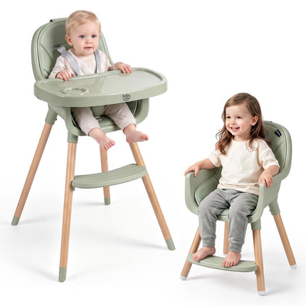 BABY JOY High Chair Convertible Wooden High Chairs for Babies and Toddlers