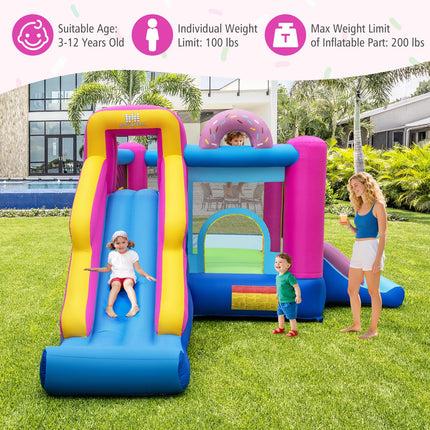 BOUNTECH Princess Bouncy House Jump Castle for Kids Indoor Outdoor w/2 Slides & Jumping Area