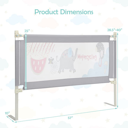 BABY JOY Bed Rail for Toddlers, Height Adjustable & Foldable Baby Bed Rail Guard
