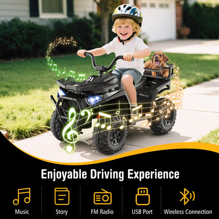 Costzon 24V Kids ATV Four Wheeler Quad Electric Vehicle with LED Lights
