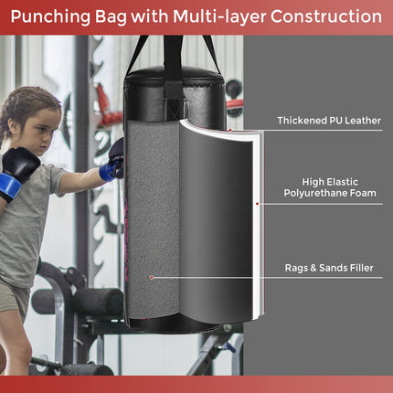 Costzon 2 FT Kids Punch Bag Boxing Set Kick Ball Gloves Skipping Rope Hook Children