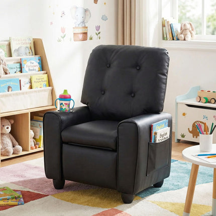 Costzon Kids Recliner PU Leather Toddler Baby Push Back Sofa
