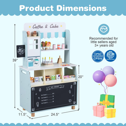 Costzon 2-in-1 Wooden Grocery Store Pretend Play