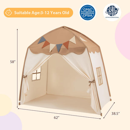Costzon Kids Tent, Large Indoor Outdoor Dome Tent Playhouse w/Bright Lights