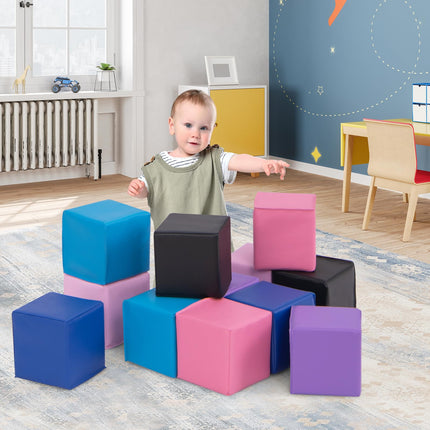 Costzon Foam Blocks, 12-Piece 5.5" x 5.5" Indoor Foam Pit Cubes for Kids Safe Active Playing
