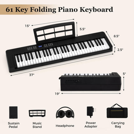Costzon 61 Key Folding Piano Keyboard