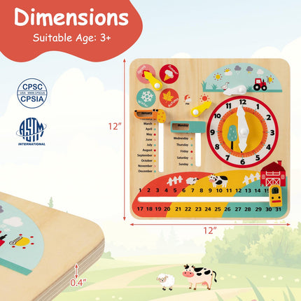 Costzon Montessori Kids Daily Learning Clock Toy