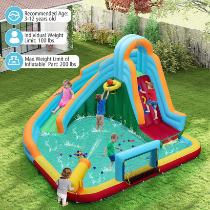 Costzon 6 in 1 Kids Inflatable Water Slide
