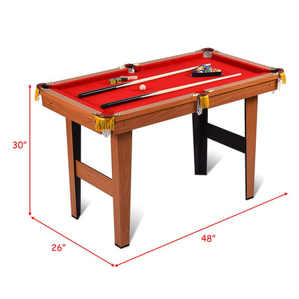 Costzon 4-Foot Billiard Table Mdf + Pvc + RedVelvet Billiards