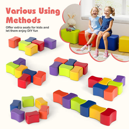 Costzon 6-Piece Modular Stool Set for Kids 10'' Waterproof Daycare Butterfly Foam Stools