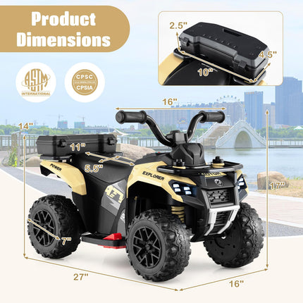 Costzon Kids ATV 6V Four Wheeler Quad Electric Vehicle with Spray Function