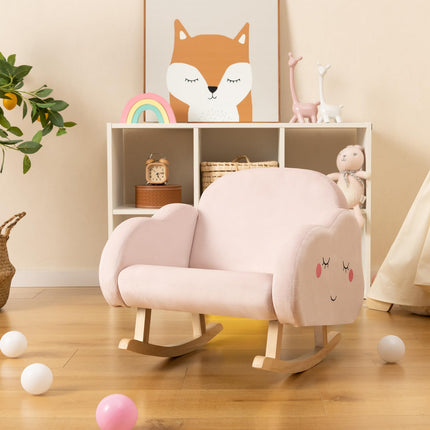 Costzon Kids Sofa, Rocking Chair with Solid Wood Frames, Toddler Furniture Armchair