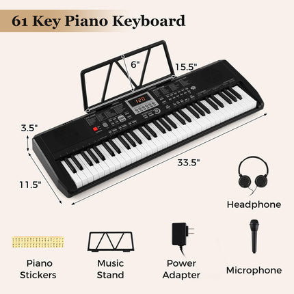 Costzon 61 Key Keyboard Piano Electric Digital Piano Keyboard