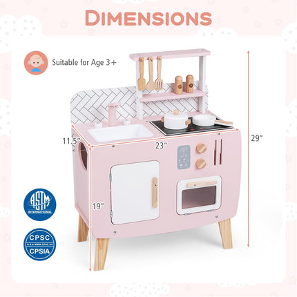 Costzon Kids Kitchen Playset | Toddler Interactive Pretend Play Toy w/Oven