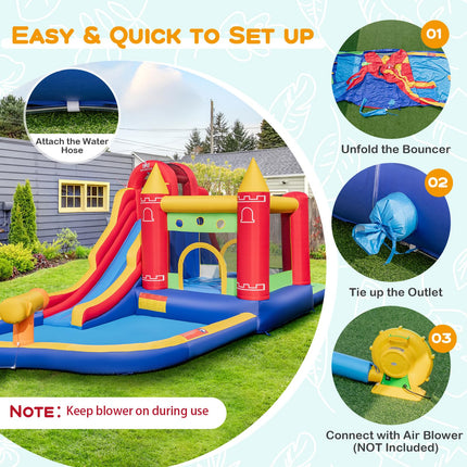 BOUNTECH Inflatable Water Slide, 9 in 1 Bounce House Water Slide Combo, Blow up Bouncy Castle Water Slides