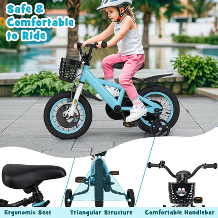 Costzon Rabbit Pilot Sporty Kids Bike, 12 Inch Child Bike for 3-8 Years Old with Adjustable Height