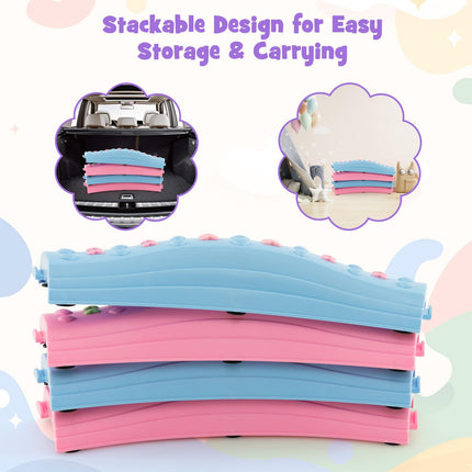 Costzon Wavy Balance Beam for Kids, 20-Piece Colour Toddler Stepping Stones