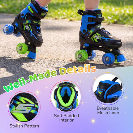 BABY JOY Roller Skates 4 Sizes Adjustable Quad Skates