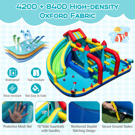 Costzon Inflatable Double Water Slide Bounce House