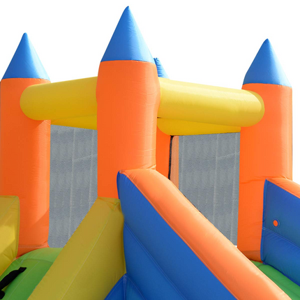 Costzon Inflatable Water Slide, Giant Bouncy Waterslide Park for Kids Backyard Outdoor Fun with Climbing Wall