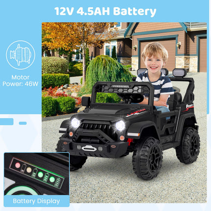 Costzon Kids Ride on Truck, 12V Electric Ride on Car with Remote Control, 3 Speed & Spring Suspension