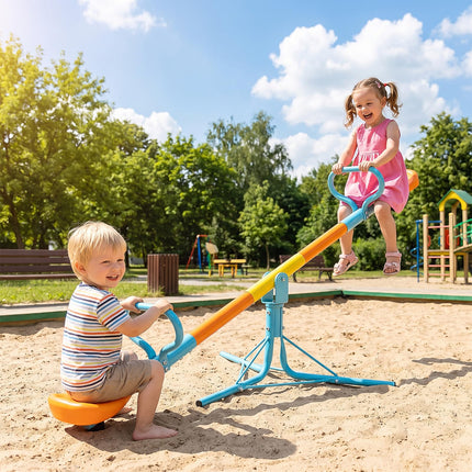 Costzon Teeter Totter for Kids Ages 3-7 360° Spinning Seesaw