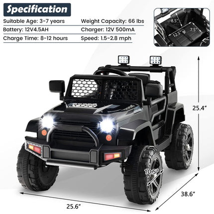 12V Battery Powered Truck Vehicle, Electric Car for Kids - Costzon