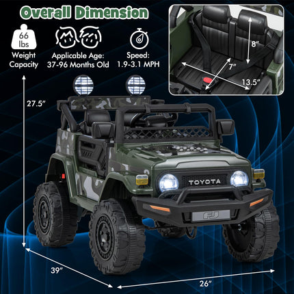 Costzon Ride on Car, 12V 7Ah Licensed Toyota FJ Cruiser Electric Car
