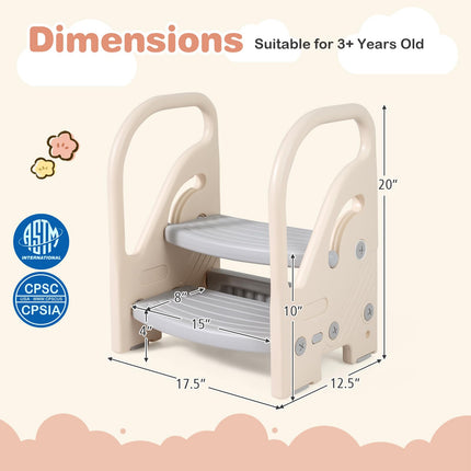 Costzon Toddler 2-Step Stool Convertible Plastic Ladder