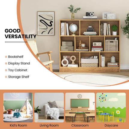 Costzon Montessori Shelf, 10-Section Toy Storage Organizer for Books Toys